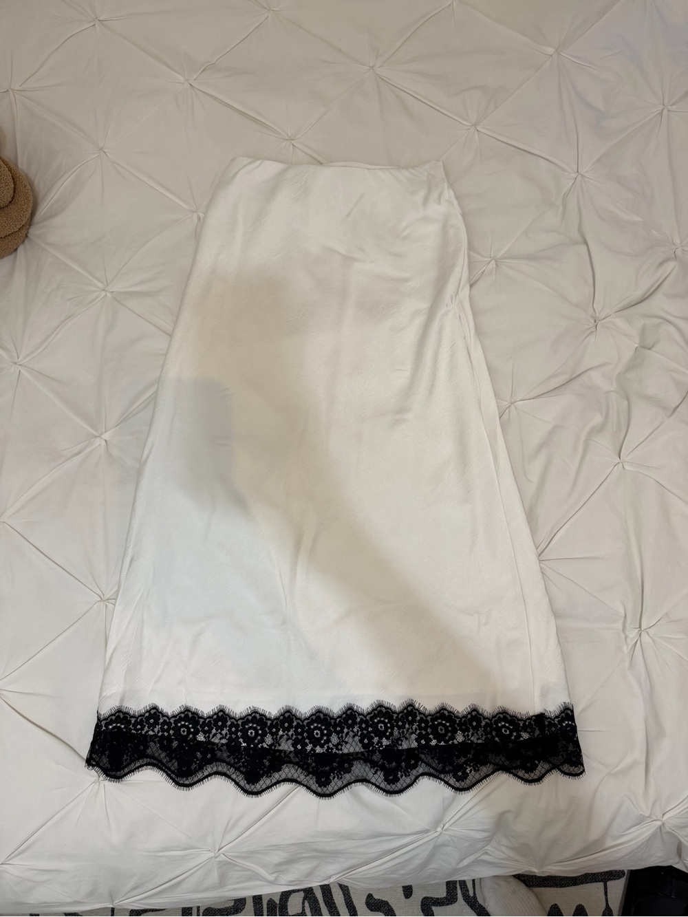 a new day White Maxi Skirt with Black Lace Hem
